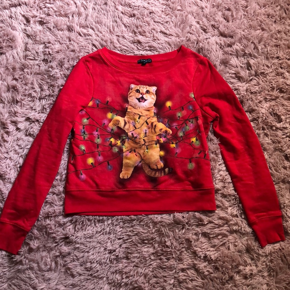 cat light up sweater
